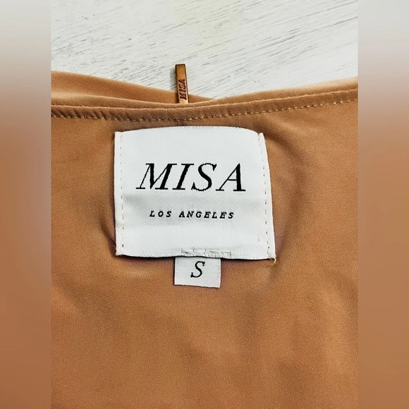 MISA Los Angeles Teget Draped Dress in Nude Size Small NWOT - Picture 13 of 16